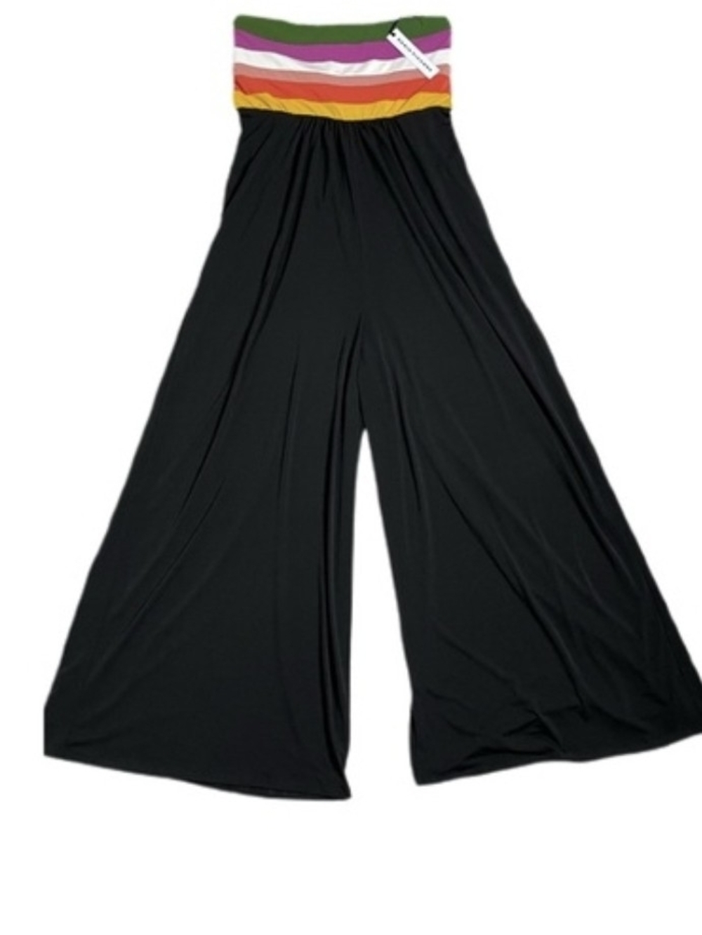 Robin Piccone Black Wide-Leg Strapless Jumpsuit with Colorblock Bandeau